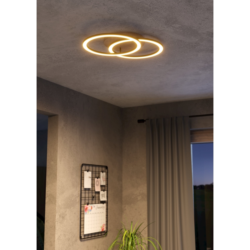 Eglo - LED Pritemdomas lubinis šviestuvas 2xLED/16W/230V 2700-6500K smėlio spalva/juoda ZigBee