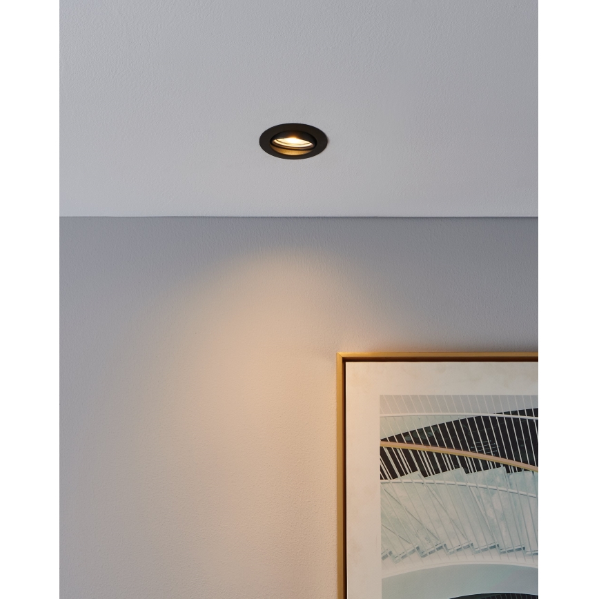 Eglo - KOMPLEKTAS 3x LED įleidžiamas lubinis šviestuvas 1xGU10/4W/230V juoda