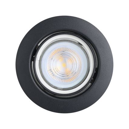 Eglo - KOMPLEKTAS 3x LED įleidžiamas lubinis šviestuvas 1xGU10/4W/230V juoda