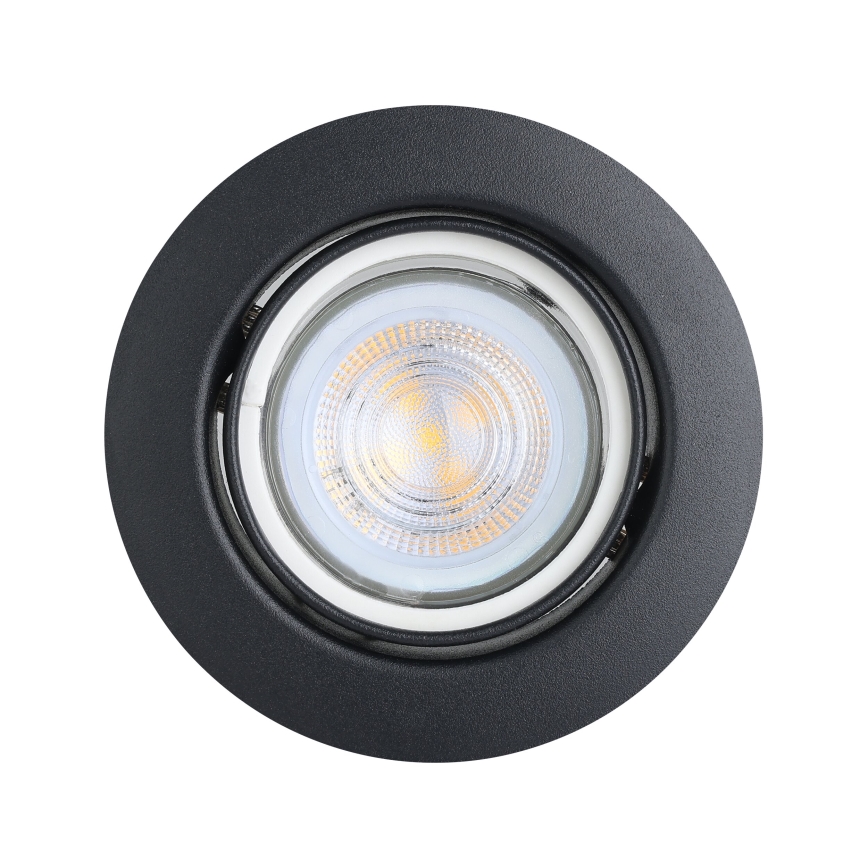 Eglo - KOMPLEKTAS 3x LED įleidžiamas lubinis šviestuvas 1xGU10/4W/230V juoda