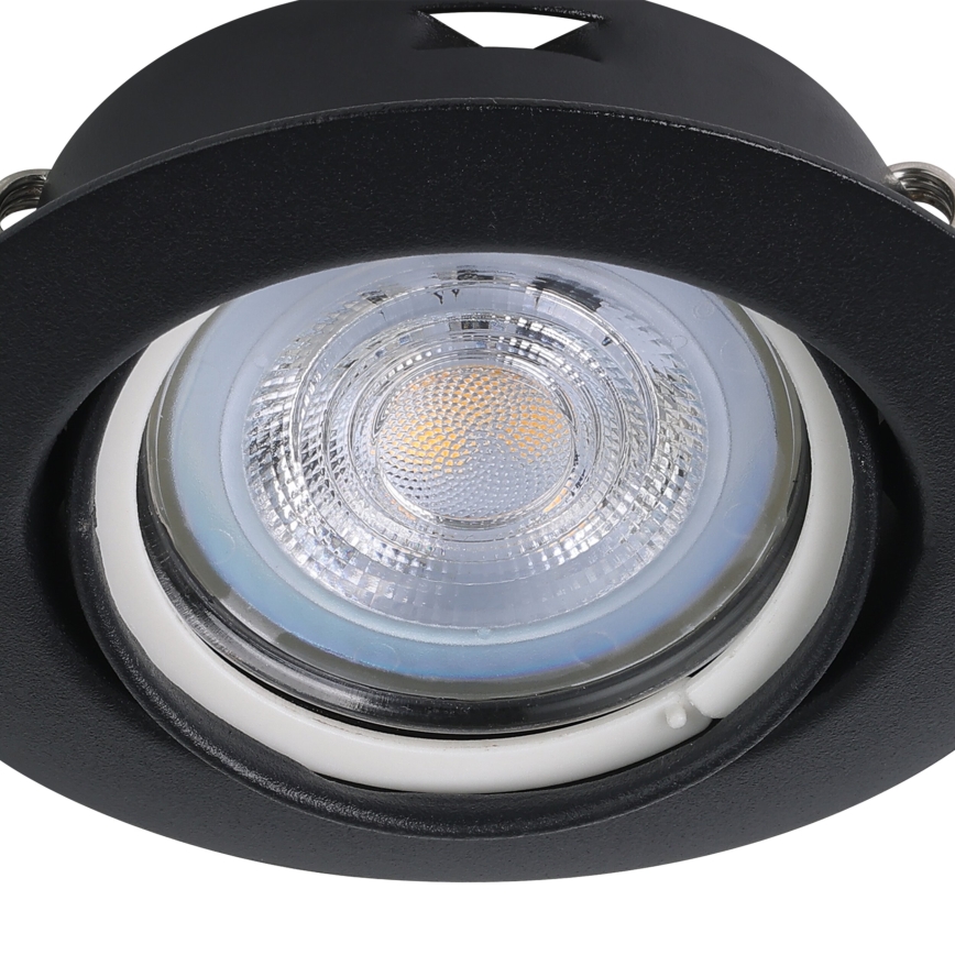 Eglo - KOMPLEKTAS 3x LED įleidžiamas lubinis šviestuvas 1xGU10/4W/230V juoda