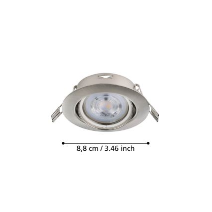 Eglo - KOMPLEKTAS 3x LED įleidžiamas lubinis šviestuvas 1xGU10/4W/230V matinis chromas