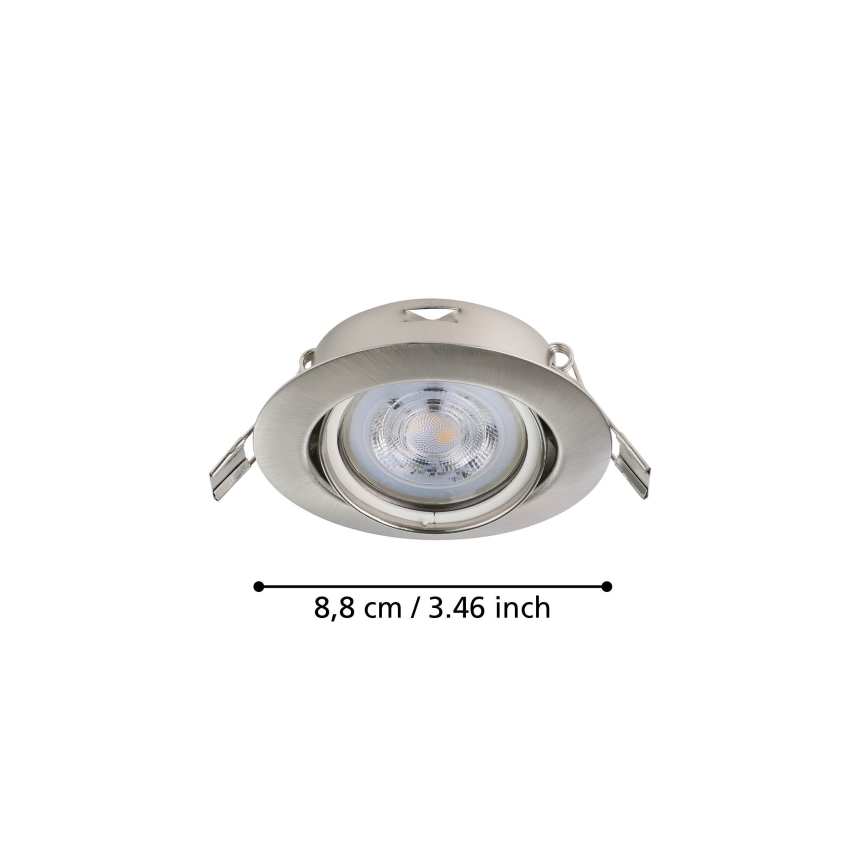 Eglo - KOMPLEKTAS 3x LED įleidžiamas lubinis šviestuvas 1xGU10/4W/230V matinis chromas