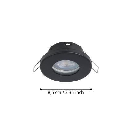 Eglo - KOMPLEKTAS 3xLED Įleidžiamas vonios šviestuvas 1xGU10/4W/230V IP44 juoda