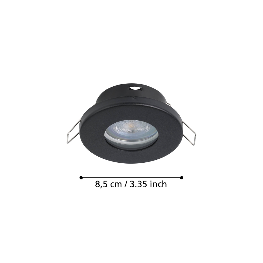 Eglo - KOMPLEKTAS 3xLED Įleidžiamas vonios šviestuvas 1xGU10/4W/230V IP44 juoda