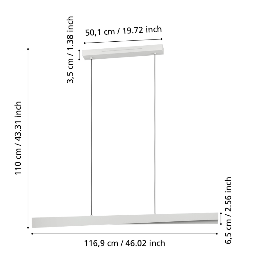 Eglo - LED RGBW Dimeriuojama liustra ant laido LED/19W/230V 2700-6500K pilka