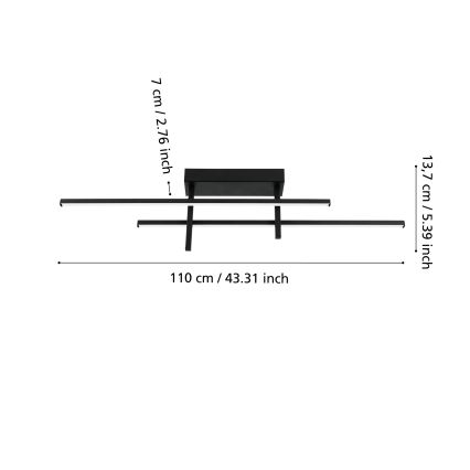 Eglo - LED lubinis šviestuvas LED/20W/230V juodas