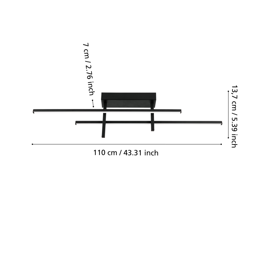 Eglo - LED lubinis šviestuvas LED/20W/230V juodas