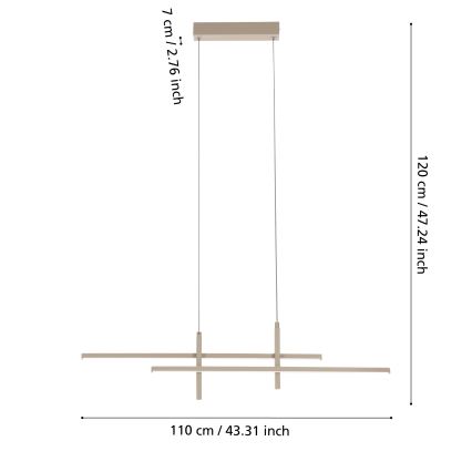 Eglo - LED pakabinamas šviestuvas ant laido LED/20W/230V smėlinė