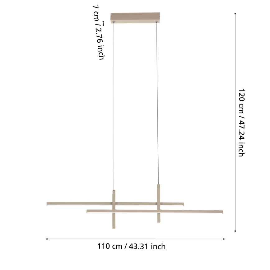 Eglo - LED pakabinamas šviestuvas ant laido LED/20W/230V smėlinė
