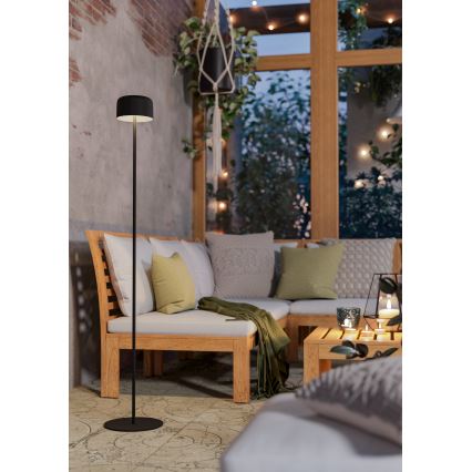 Eglo - LED saulės įkraunama lietimui jautri grindinė lempa LED/2,8W/3,7V 1800 mAh IP44 juoda