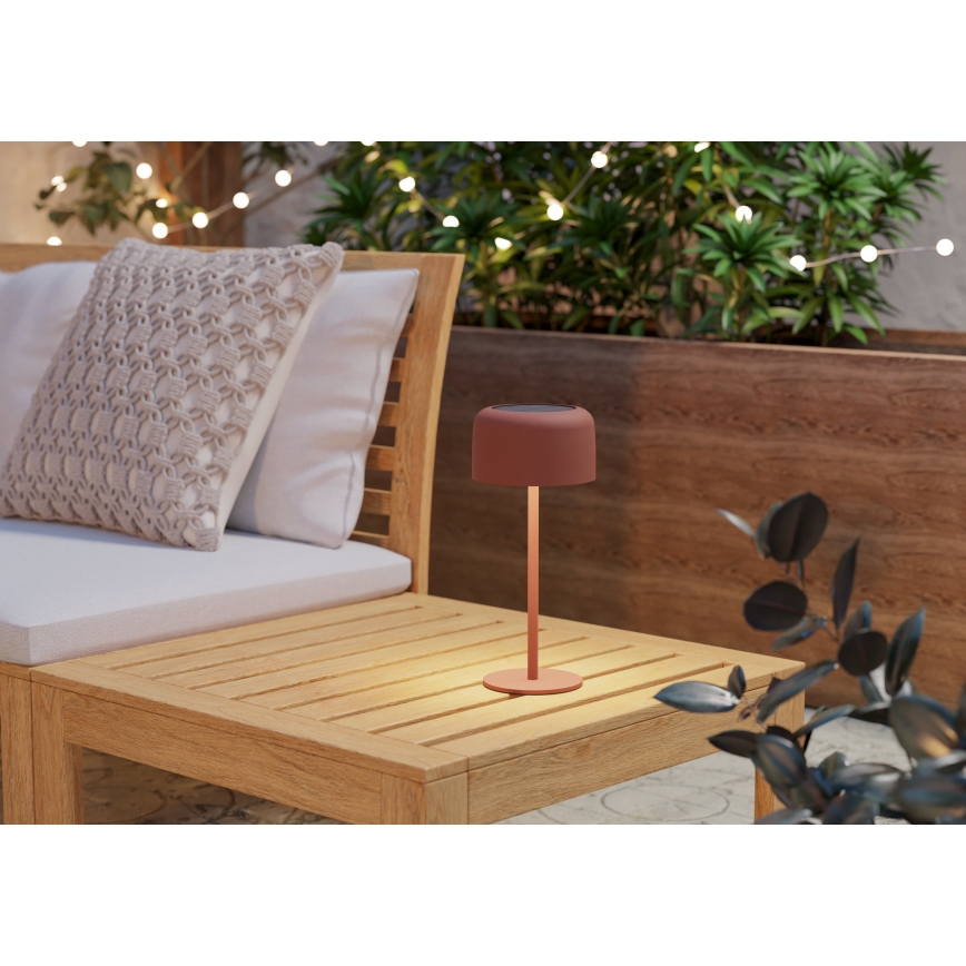 Eglo - saulės įkraunama LED stalinė lempa su liečiamuoju valdymu LED/2,8W/3,7V 1800 mAh IP44 oranžinė