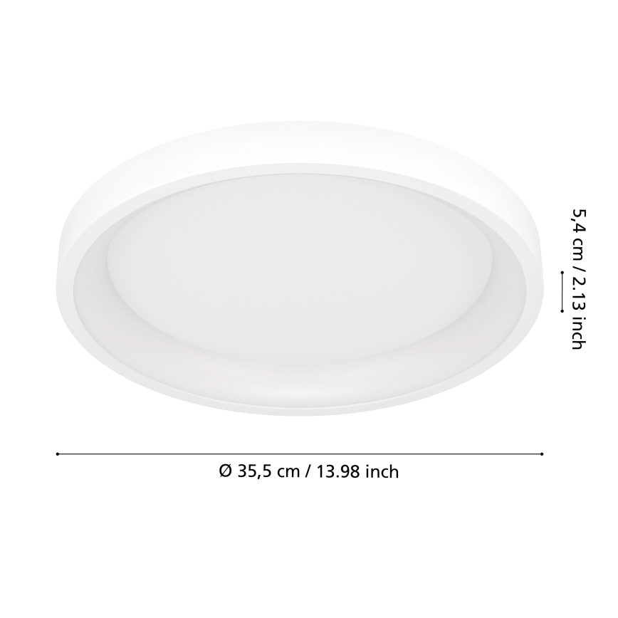 Eglo - LED RGBW reguliuojamas lubinis šviestuvas LED/19,6W/230V 2700-6500K skersmuo 35 cm baltas