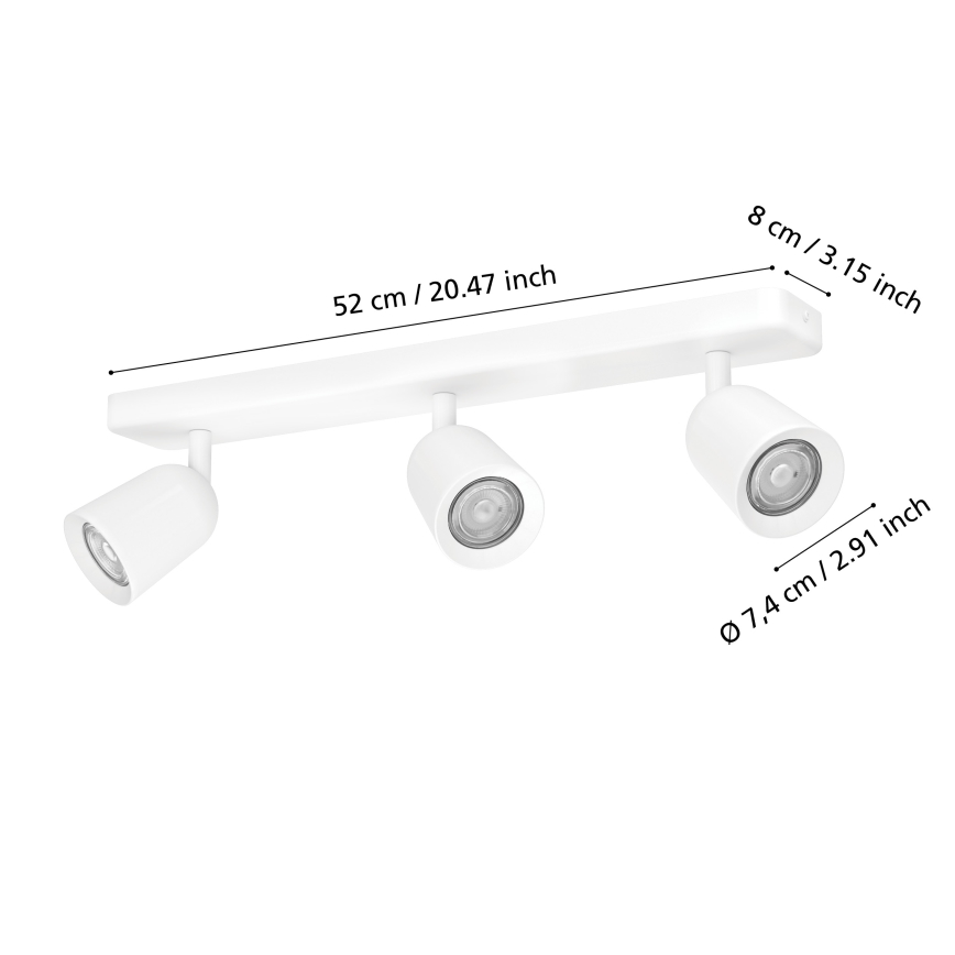 Eglo - Taškinis šviestuvas 3xGU10/10W/230V baltas