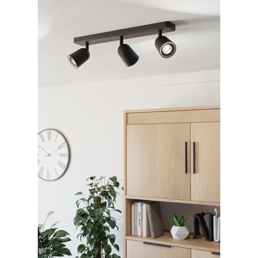 Eglo - Taškinis šviestuvas 3xGU10/10W/230V juodas