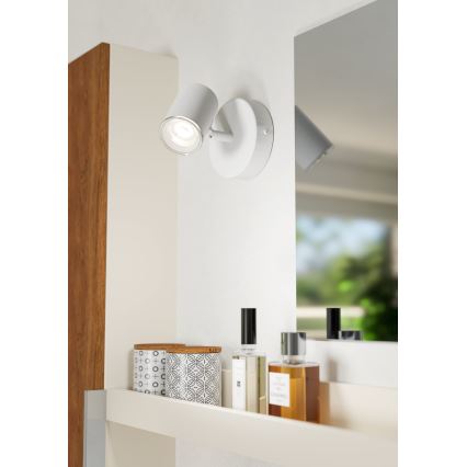 Eglo - Vonios kambario sieninis taškinis šviestuvas 1xGU10/5W/230V IP44 baltas