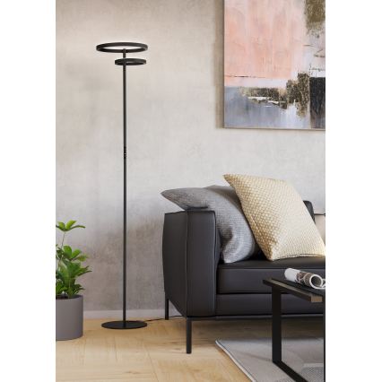 Eglo - LED dimeriuojama grindų lempa LED/16W/230V + LED/12W juoda