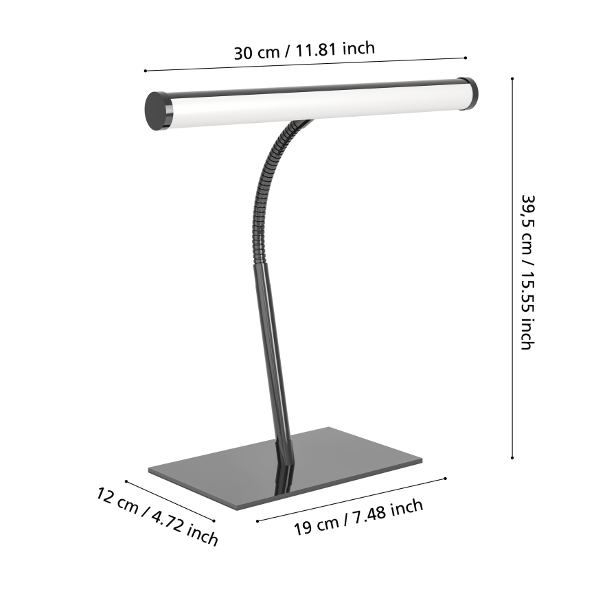 Eglo - LED reguliuojama jutiklinė stalinė lempa LED/5W/230V 2700/4000/6500K juoda
