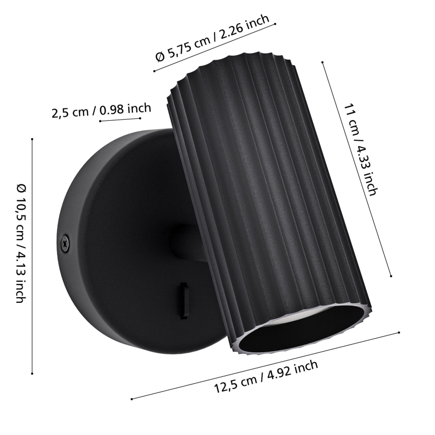 Eglo - sieninis taškinis šviestuvas 1xGU10/5W/230V juodas