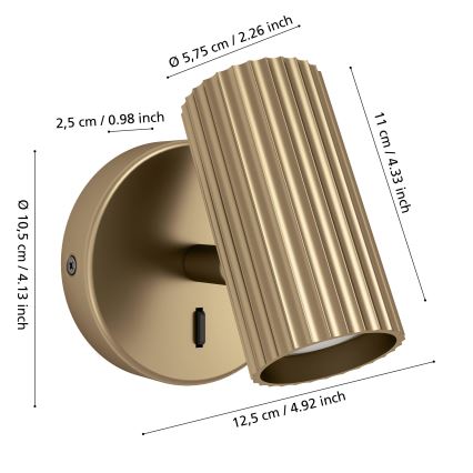 Eglo - Sieninis kryptinis šviestuvas 1xGU10/5W/230V auksinis