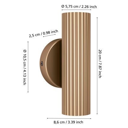 Eglo - Sieninis šviestuvas 2xGU10/5W/230V auksinis