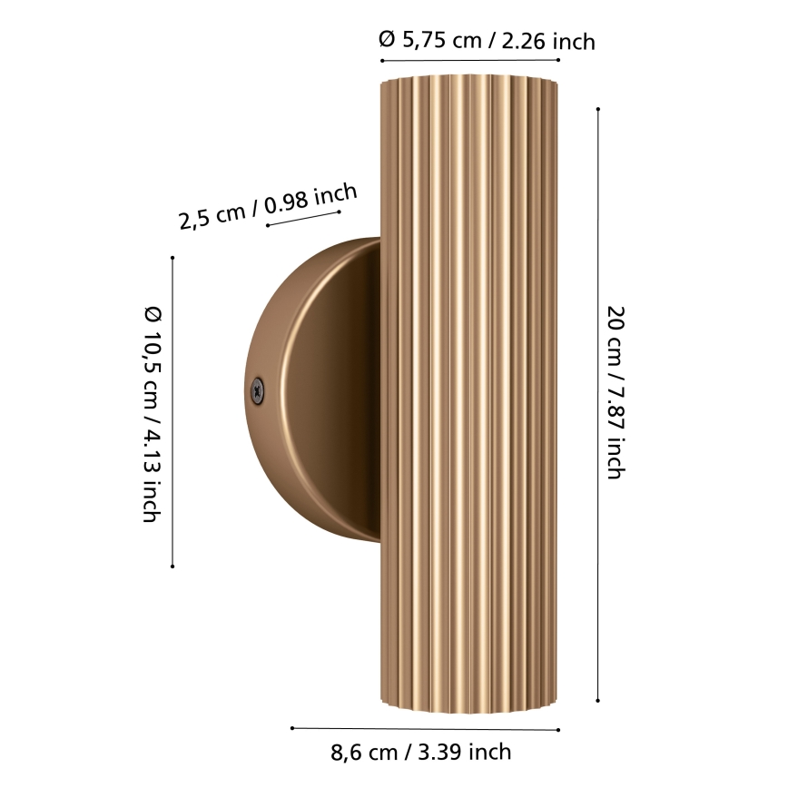 Eglo - Sieninis šviestuvas 2xGU10/5W/230V auksinis