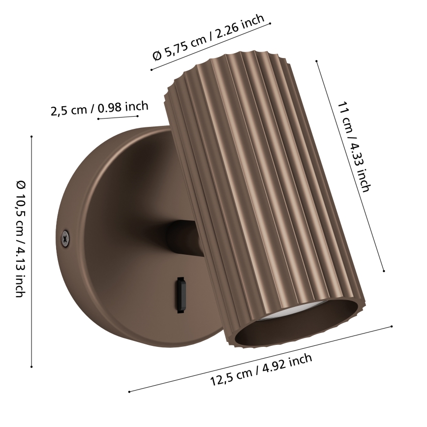 Eglo - sieninis taškinis šviestuvas 1xGU10/5W/230V rudas