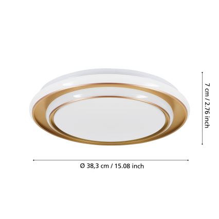 Eglo - LED lubų šviestuvas LED/24W/230V 2700/4000/6500K Ø 40 cm auksinis