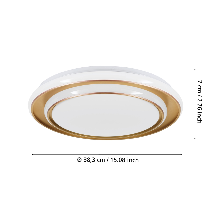 Eglo - LED lubų šviestuvas LED/24W/230V 2700/4000/6500K Ø 40 cm auksinis