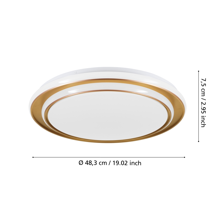 Eglo - LED lubinis šviestuvas LED/36W/230V 2700/4000/6500K skersmuo 49 cm auksinis