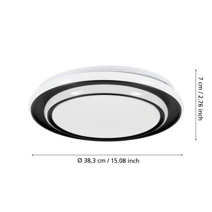 Eglo - LED lubų šviestuvas LED/24W/230V skersmuo 40 cm juodas