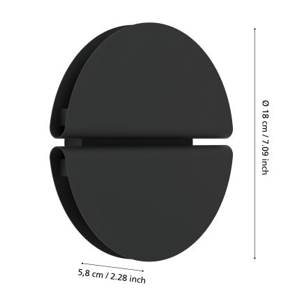 Eglo - LED lauko sieninis šviestuvas LED/4,5W/230V 2700/4000/6500K IP44 juodas