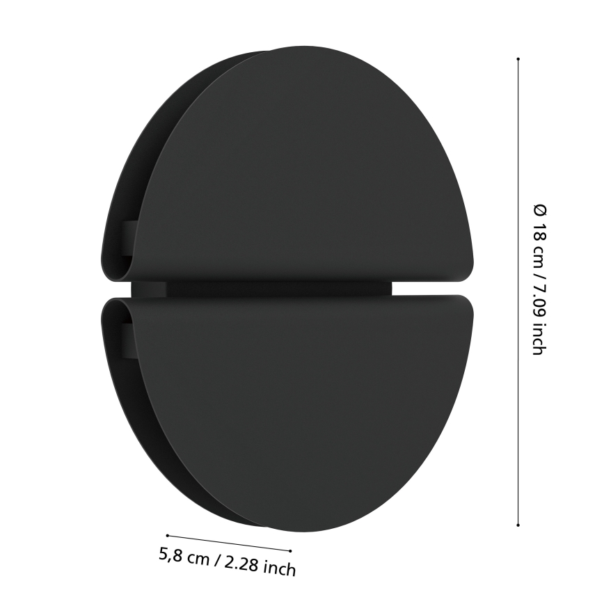 Eglo - LED lauko sieninis šviestuvas LED/4,5W/230V 2700/4000/6500K IP44 juodas