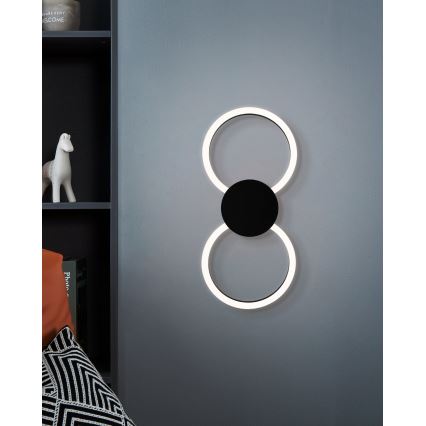 Eglo - LED sieninis šviestuvas LED/20W/230V + LED/0,91W juoda