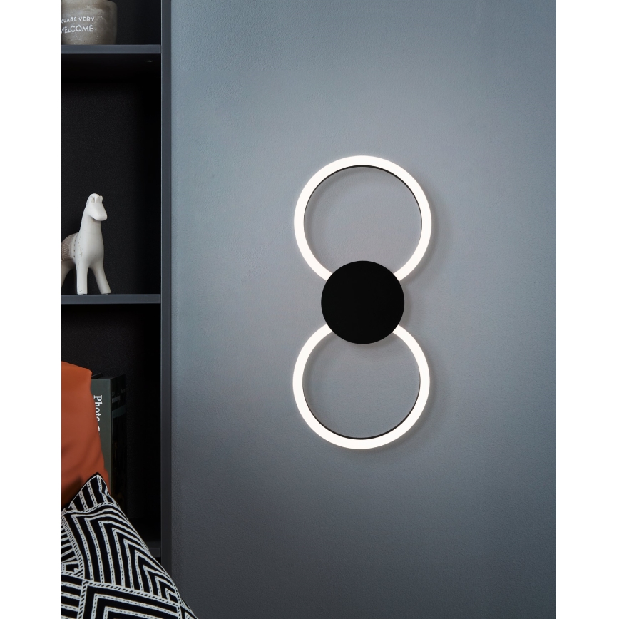 Eglo - LED sieninis šviestuvas LED/20W/230V + LED/0,91W juoda