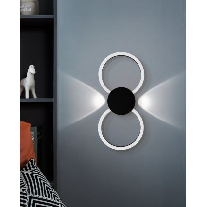 Eglo - LED sieninis šviestuvas LED/20W/230V + LED/0,91W juoda