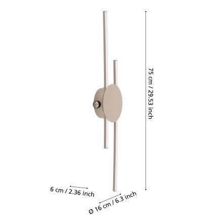 Eglo - LED sieninis šviestuvas LED/20W/230V + LED/0,91W smėlinės spalvos