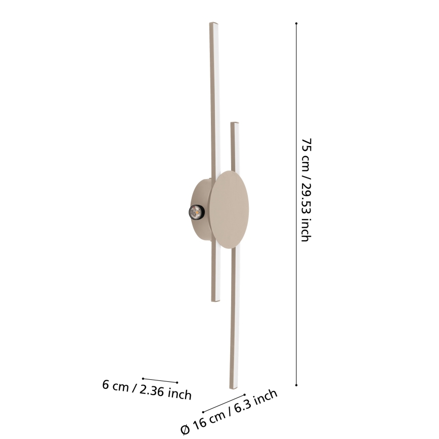 Eglo - LED sieninis šviestuvas LED/20W/230V + LED/0,91W smėlinės spalvos