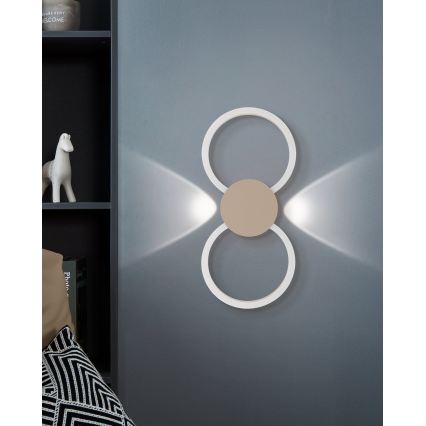 Eglo - LED sieninis šviestuvas LED/20W/230V + LED/0,91W smėlio spalvos