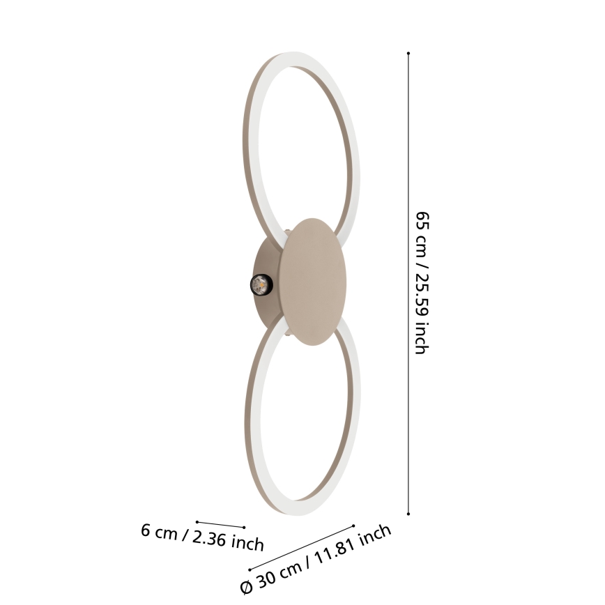 Eglo - LED sieninis šviestuvas LED/20W/230V + LED/0,91W smėlio spalvos
