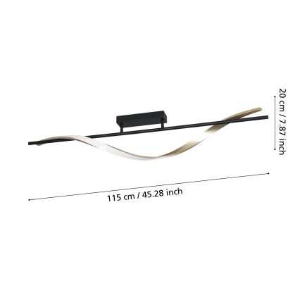 Eglo - LED lubinis šviestuvas LED/20W/230V 2700/4000/6500K juodas/auksinis