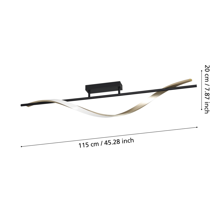 Eglo - LED lubinis šviestuvas LED/20W/230V 2700/4000/6500K juodas/auksinis