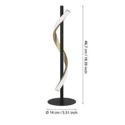Eglo - reguliuojamas LED stalinis šviestuvas LED/8,8W/230V 2700/4000/6500K juodas/auksinis