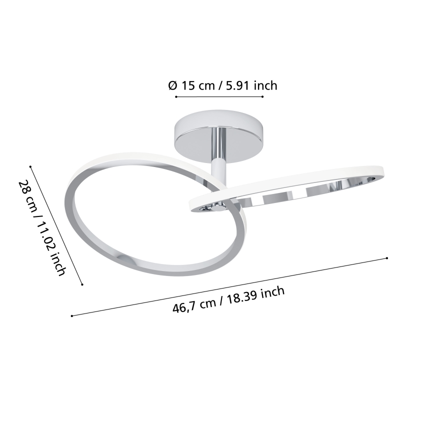 Eglo - LED lubinis šviestuvas LED/12W/230V 2700/4000/6500K blizgus chromas