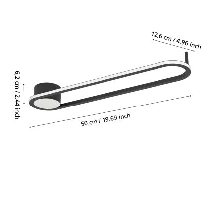 Eglo - LED lubinis šviestuvas LED/24W/230V 2700/4000/6500K juodas