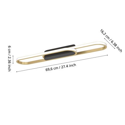 Eglo - LED lubinis šviestuvas LED/20W/230V 2700/4000/6500K auksinės spalvos