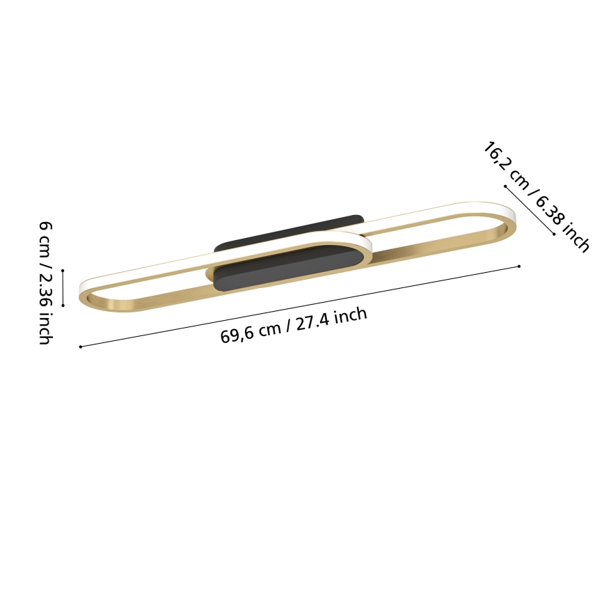 Eglo - LED lubinis šviestuvas LED/20W/230V 2700/4000/6500K auksinės spalvos