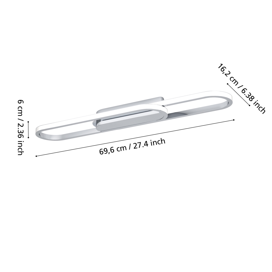 Eglo - LED lubinis šviestuvas LED/20W/230V 2700/4000/6500K blizgus chromas
