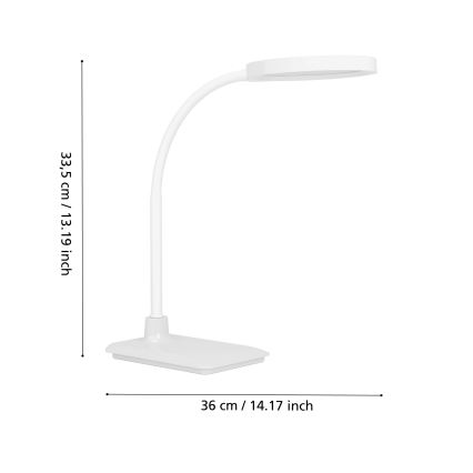 Eglo - reguliuojamo ryškumo lanksčioji LED stalinė lempa LED/5,5W/230V 2700/4000/6500K balta