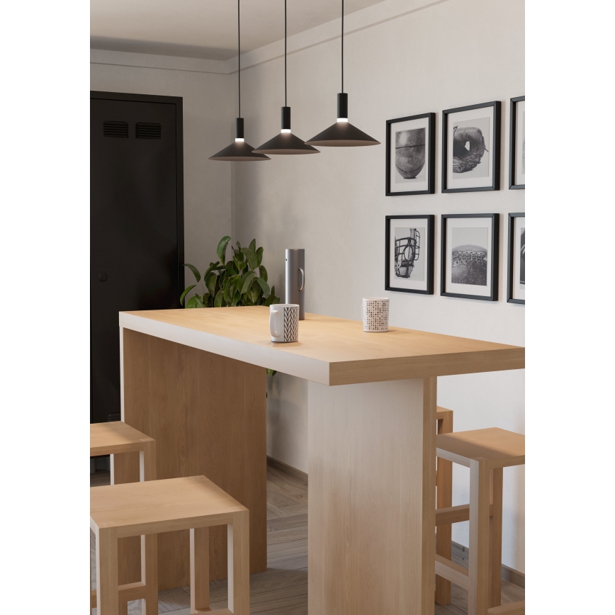 Eglo - LED RGBW dimeriu reguliuojamas pakabinamas šviestuvas ant laido 3xLED/7,5W/230V 2700-6500K juoda